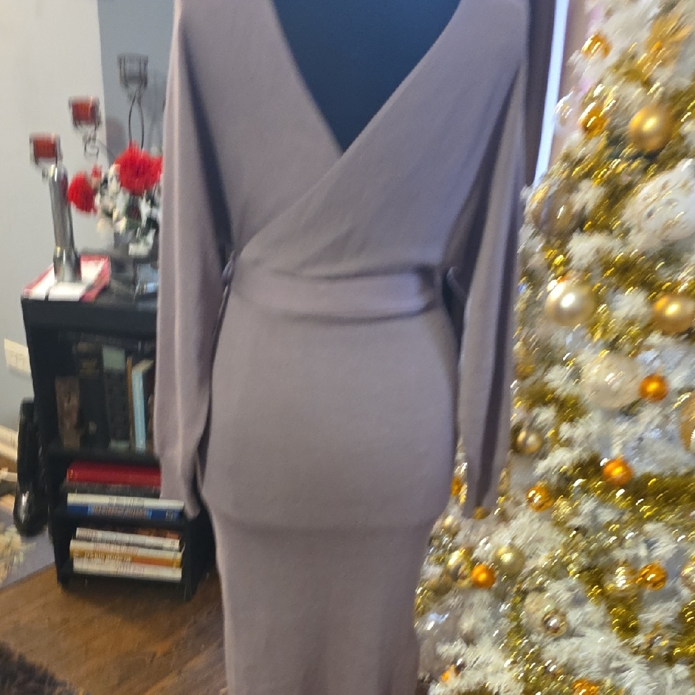HALARA Taupe Wrap Knit Dress - Picture 11 of 16